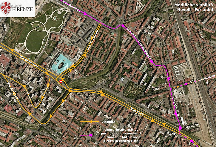 Lo schema della viabilità per sistemazioni urbanistiche della rotatoria San Donato