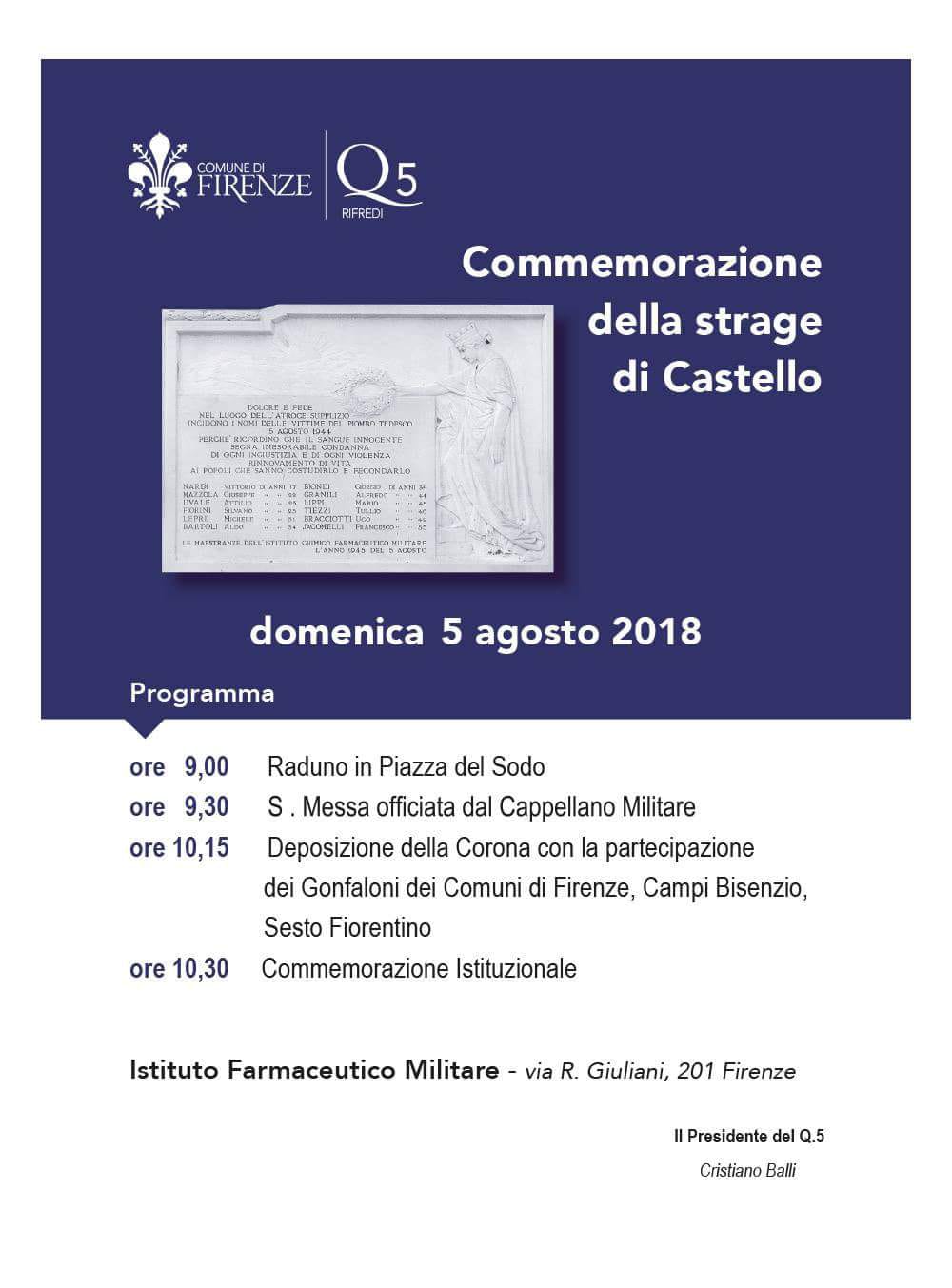 Commemorazione strage di Castello Commemorazione strage di Castello