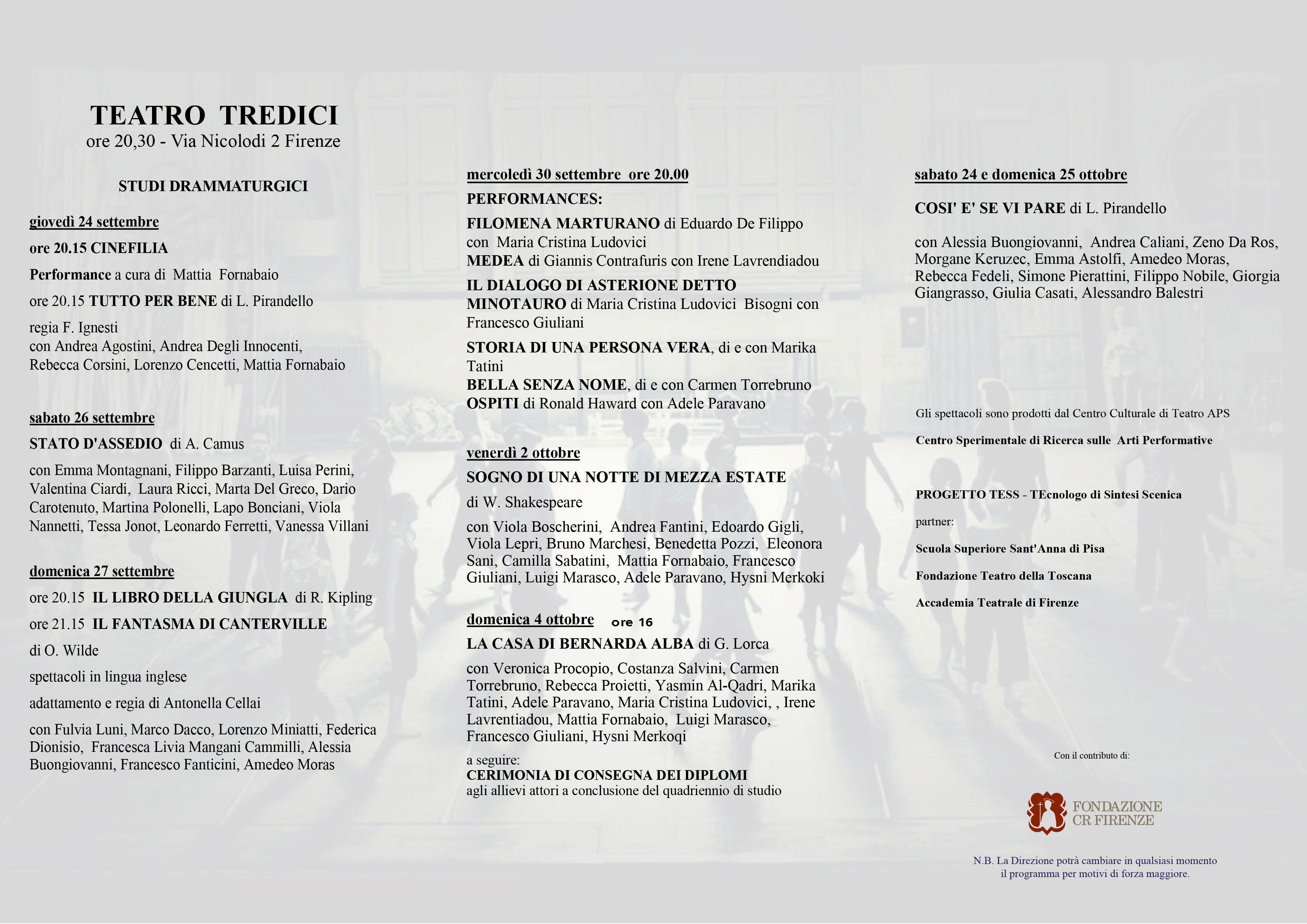 Sere a teatro Sere a teatro