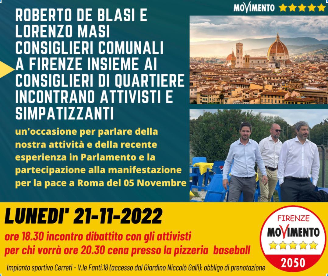 Il Movimento 5 Stelle incontra i simpatizzanti Il Movimento 5 Stelle incontra i simpatizzanti