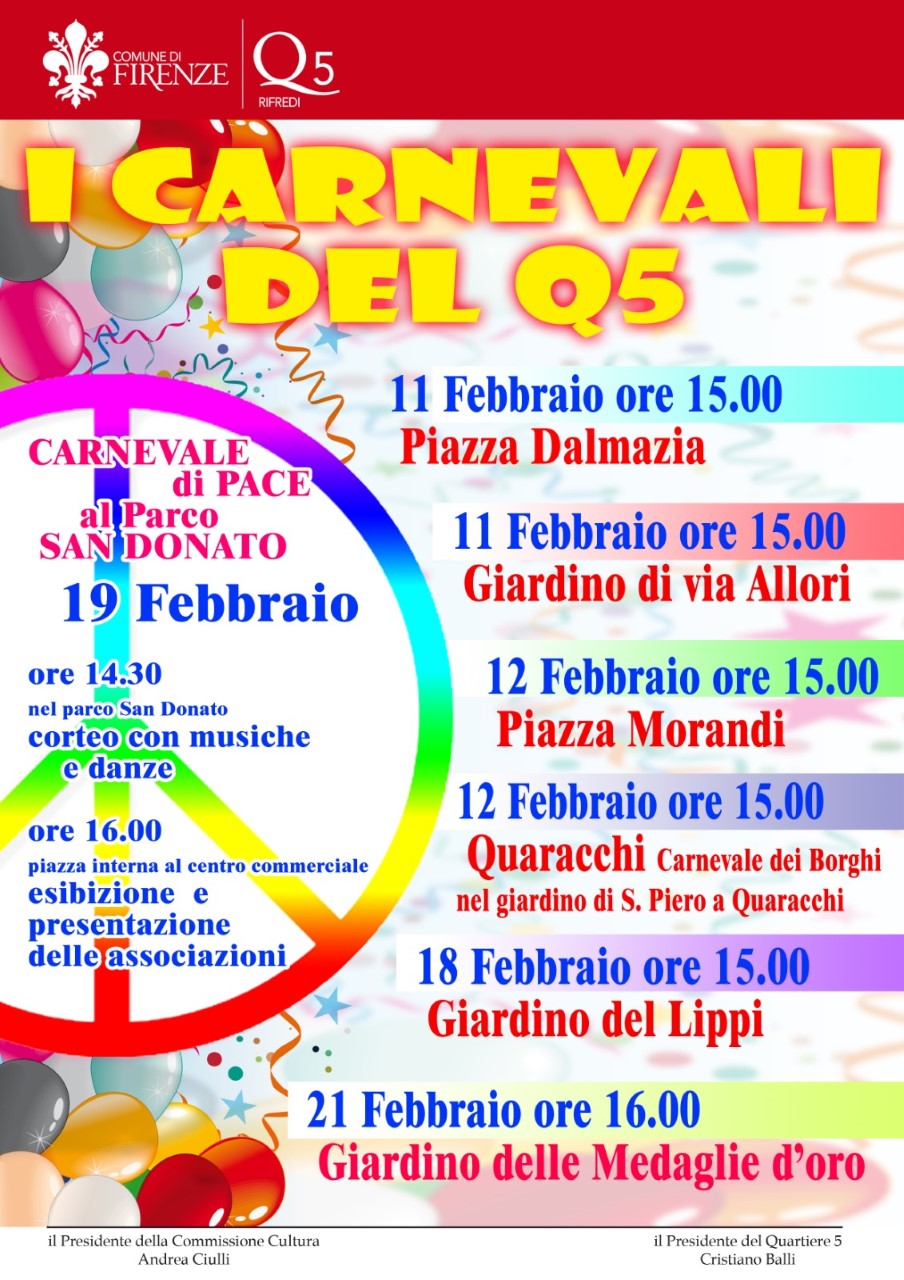 Carnevale di pace ai quartieri 4 e 5 Carnevale di pace ai quartieri 4 e 5