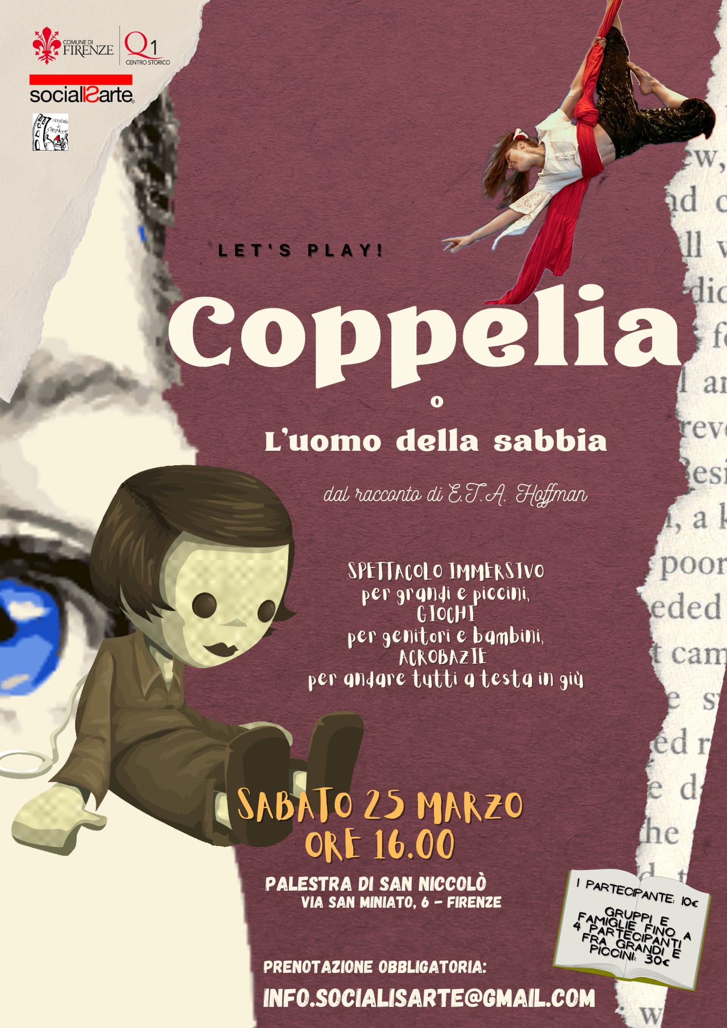 Coppelia o l’uomo della sabbia al Quartiere 1 Coppelia o l’uomo della sabbia al Quartiere 1