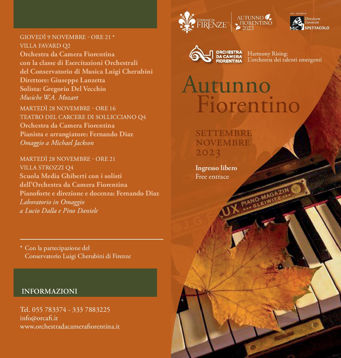 L’Orchestra di Toscana Classica al Quartiere 4 L’Orchestra di Toscana Classica al Quartiere 4