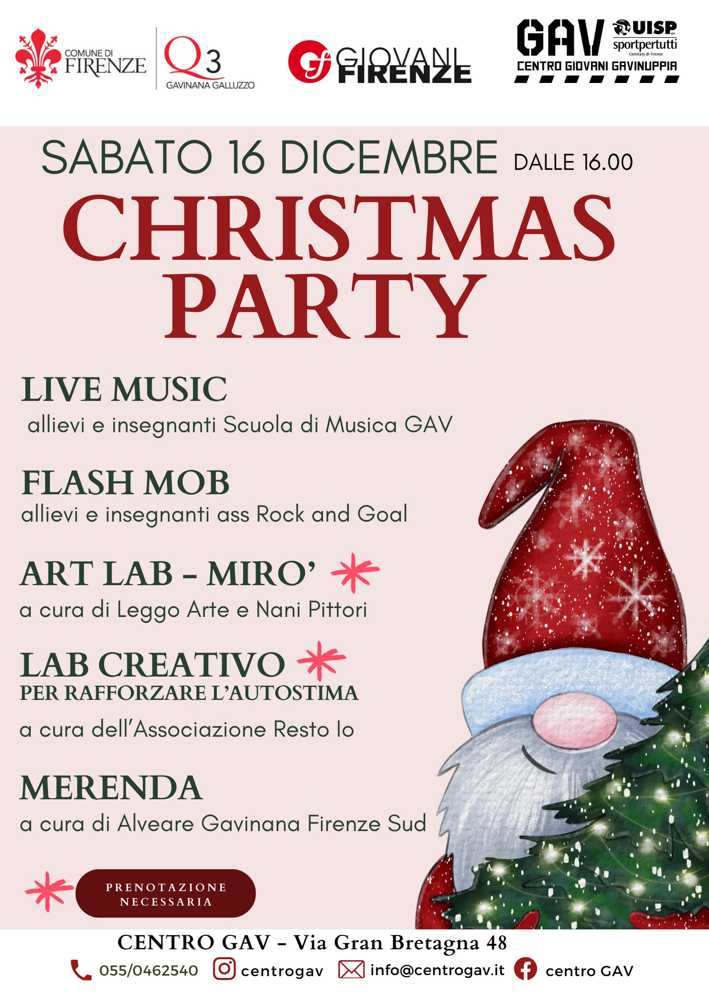 Festa di Natale al GAV nel Quartiere 3