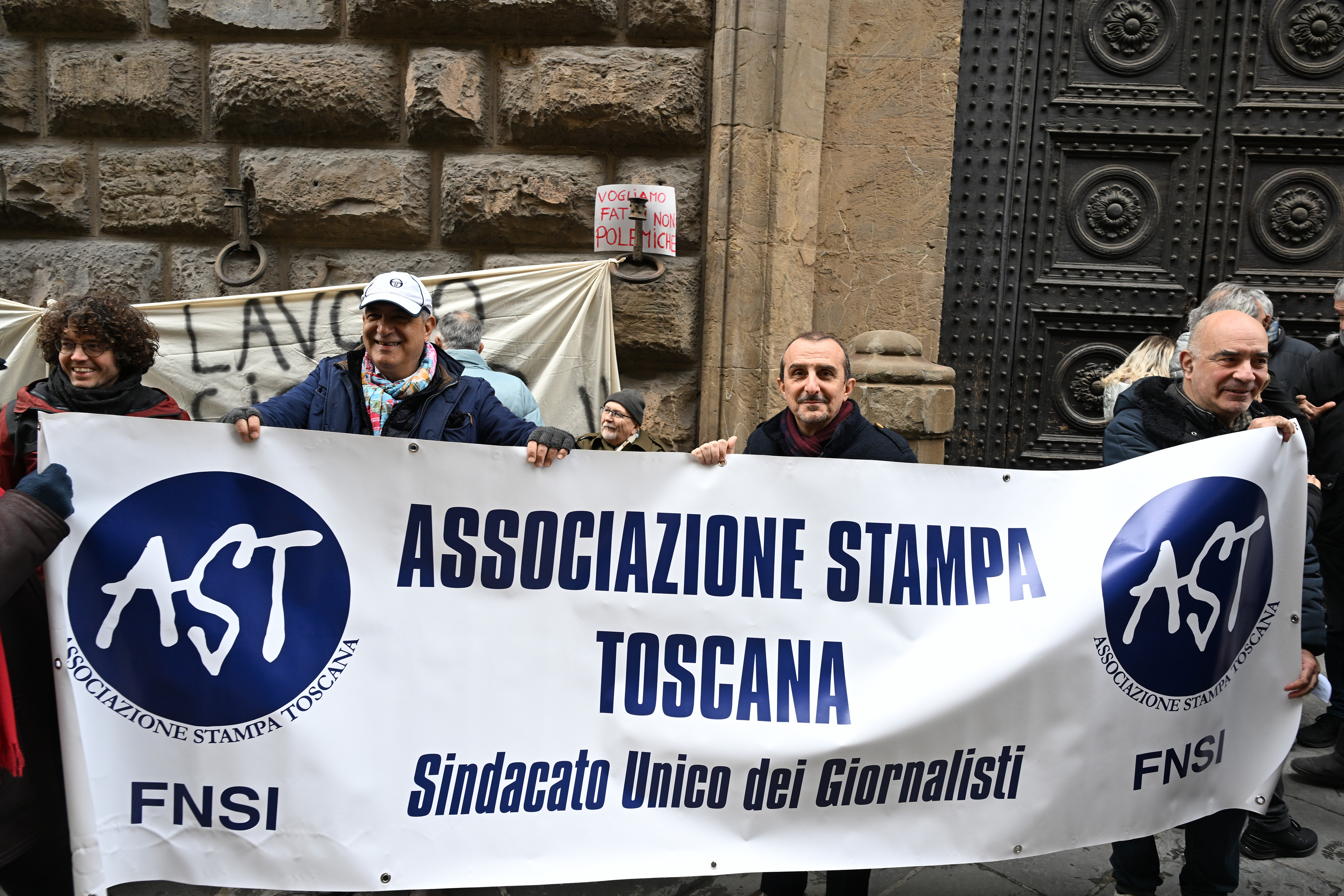 Presidente Milani alla manifestazione dei giornalisti