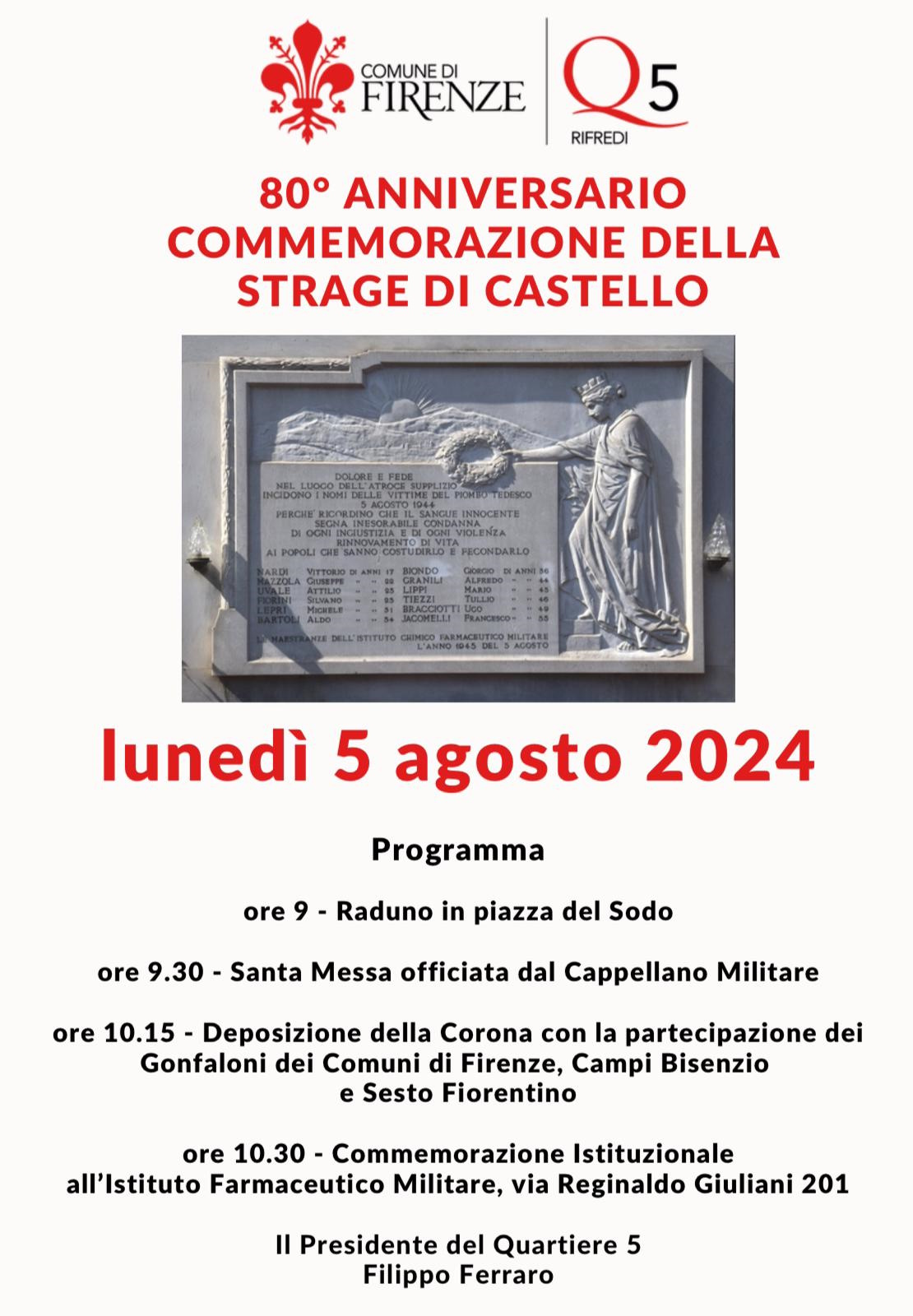 Commemorazione Strage di Castello 2024 Commemorazione Strage di Castello 2024