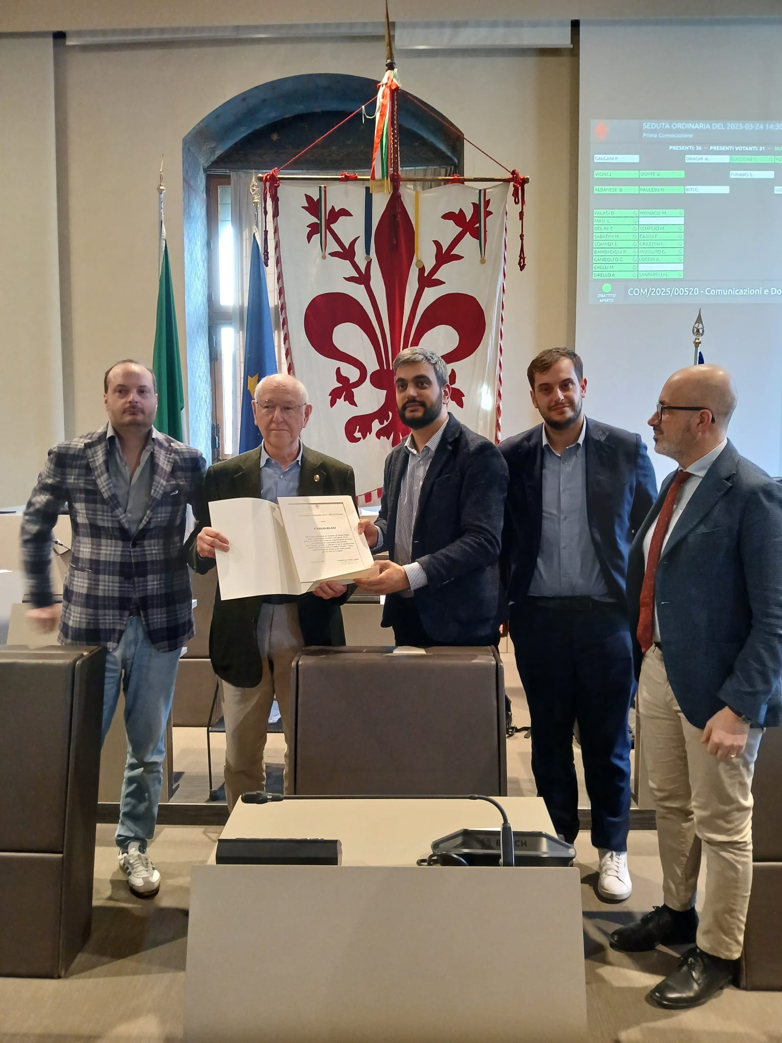 Carlo Blasi in Consiglio comunale