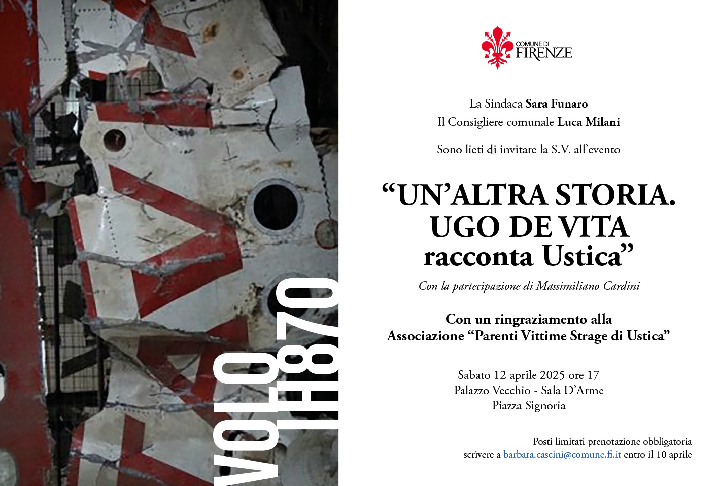 Evento Ustica in Sala d'Arme Evento Ustica in Sala d'Arme