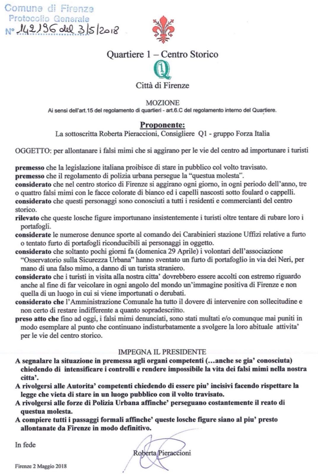 Mozione Forza Italia Mozione Forza Italia