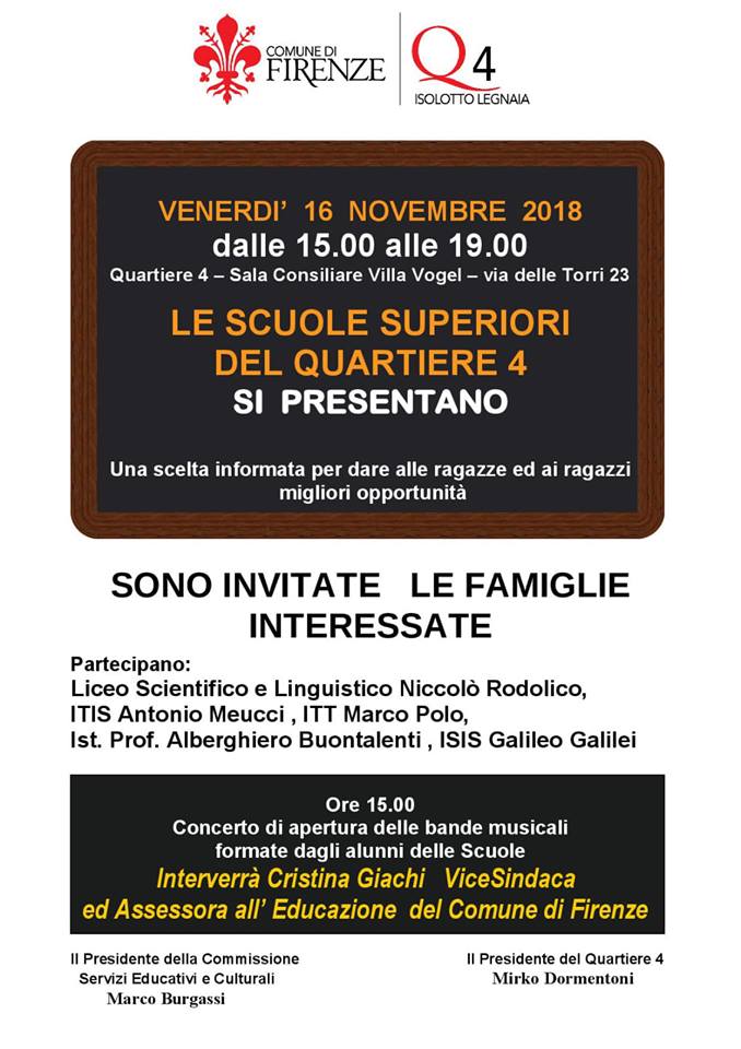 Open day delle scuole del quartiere 4 Open day delle scuole del quartiere 4