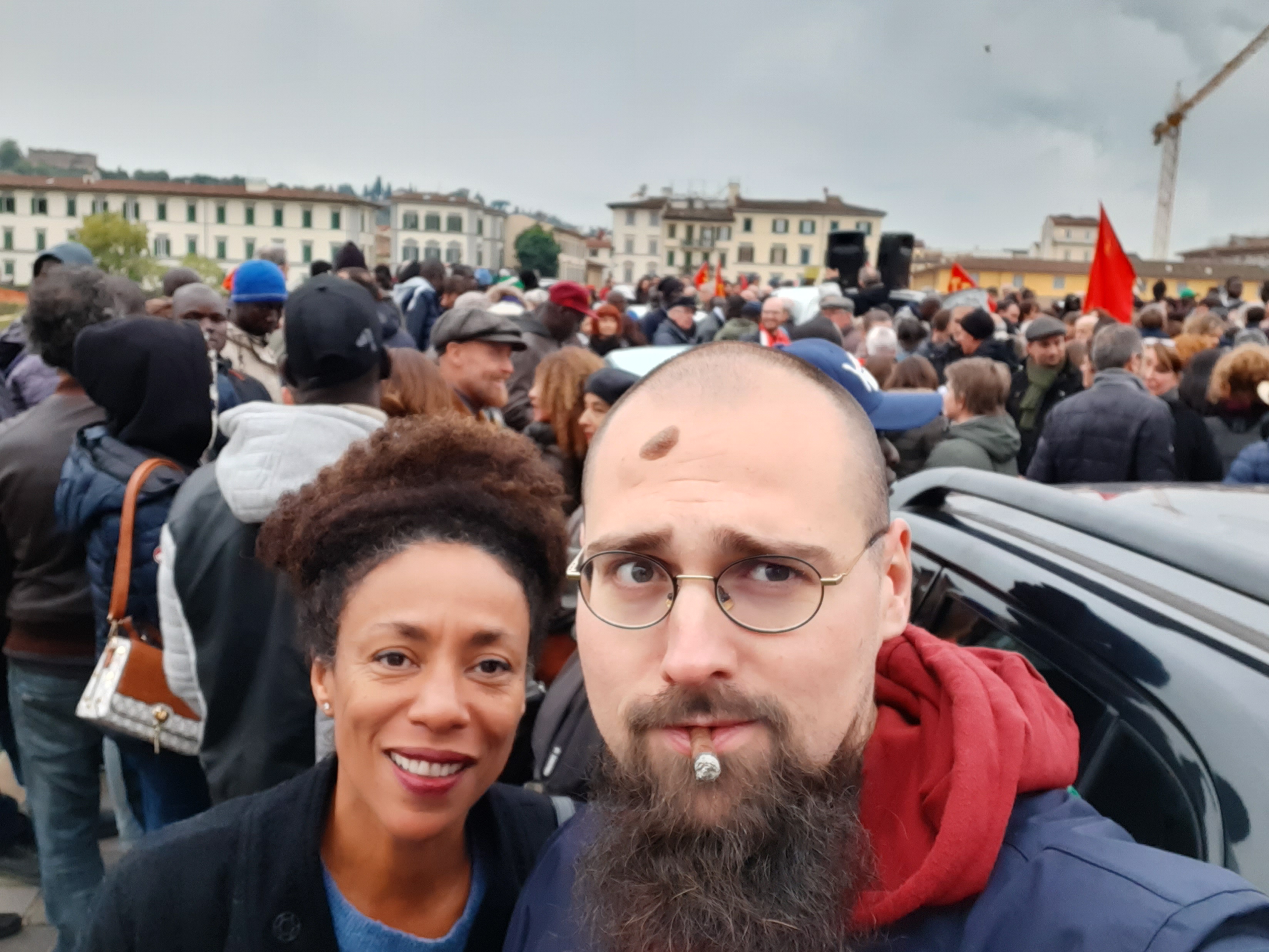 Bundu e Palagi alla manifestazione sul ponte Vespucci Bundu e Palagi alla manifestazione sul ponte Vespucci