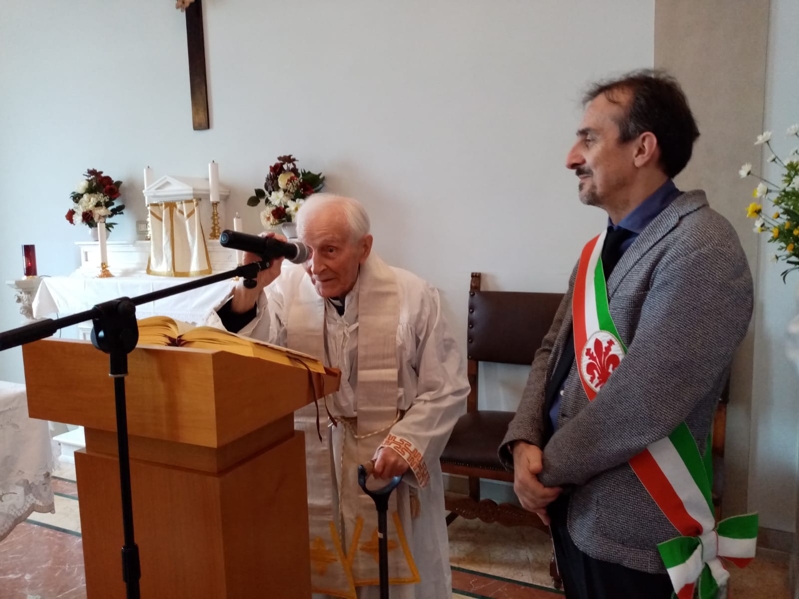 Il presidente del Consiglio comunale Luca Milani al centenario di don Giulio Andreini Il presidente del Consiglio comunale Luca Milani al centenario di don Giulio Andreini