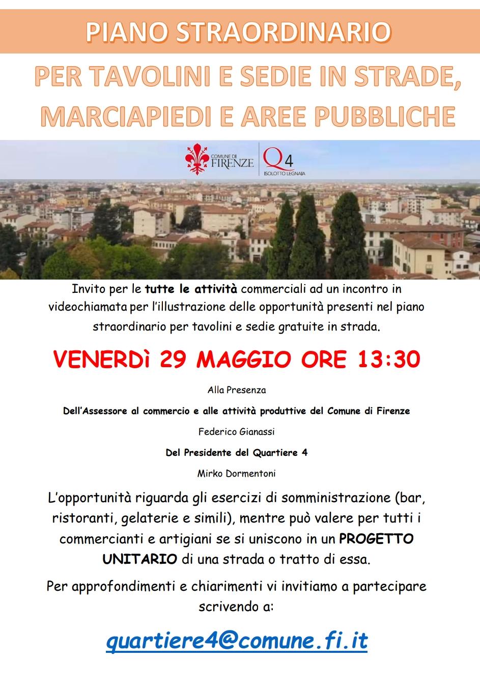 Incontro per il piano straordinario per tavolini e siede in strade, marciapiedi e aree pubbliche Incontro per il piano straordinario per tavolini e siede in strade, marciapiedi e aree pubbliche