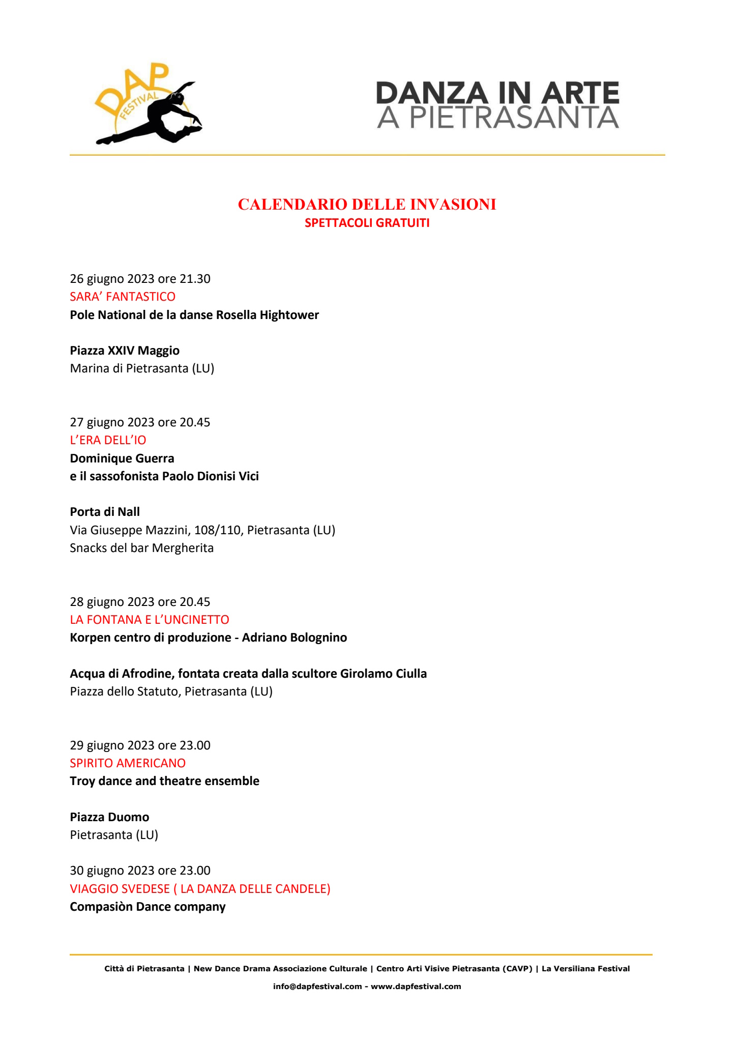 Presentazione Dap Festival Presentazione Dap Festival