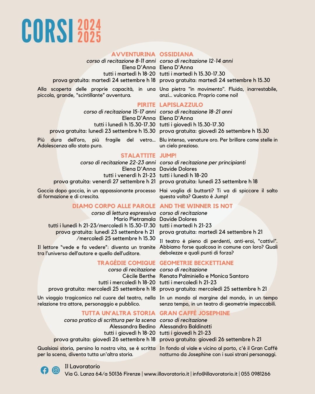 Corsi Il Lavoratorio Corsi Il lavoratorio