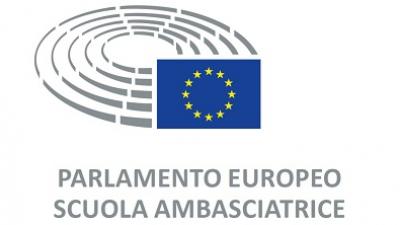 logo parlamento europeo e dicitura scuola ambasciatrice