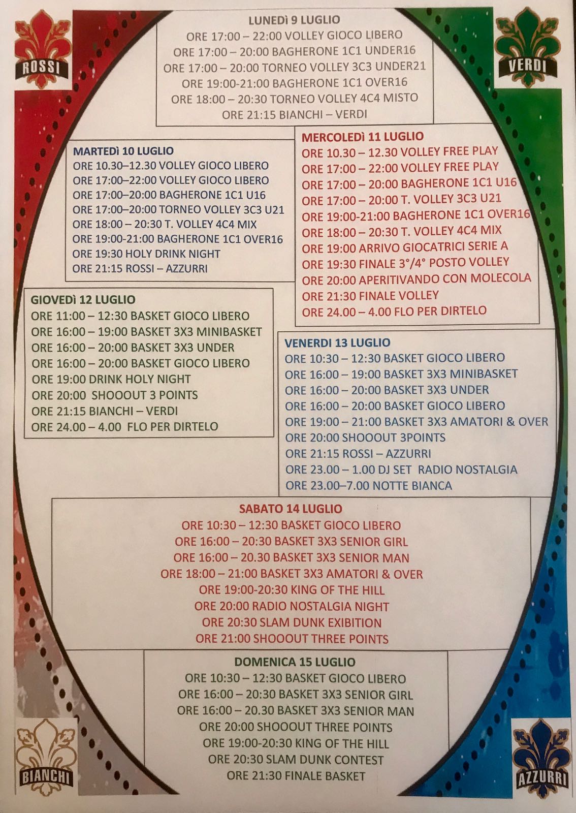 All Star Game Firenze 2018 programma