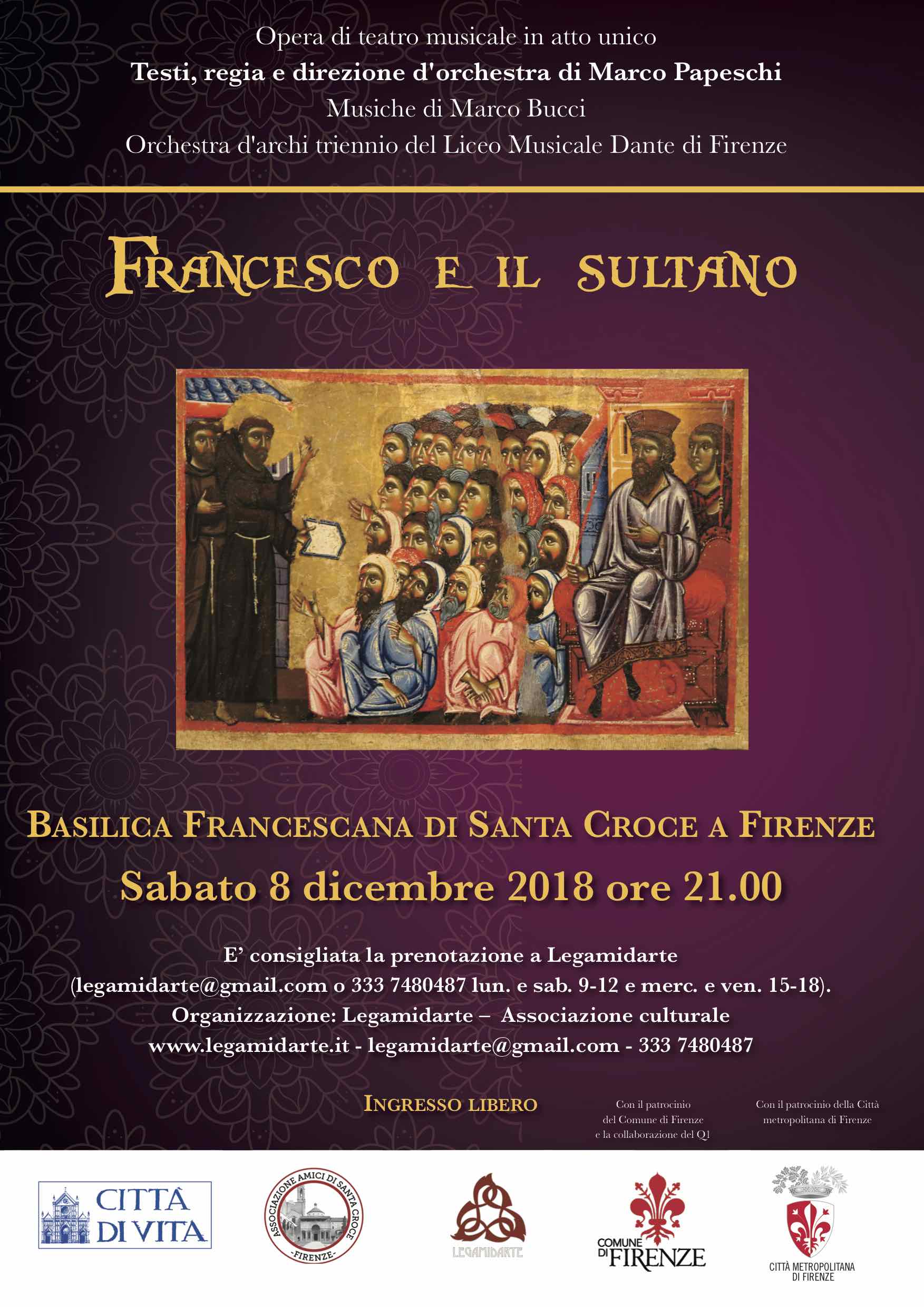 Opera teatro musicale Francesco e il sultano