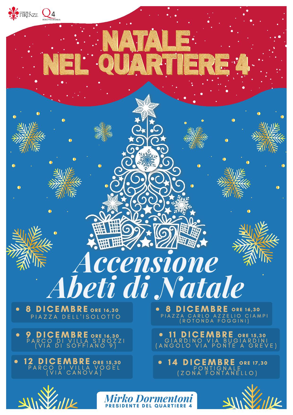 Accensione alberi di Natale al Quartiere 4