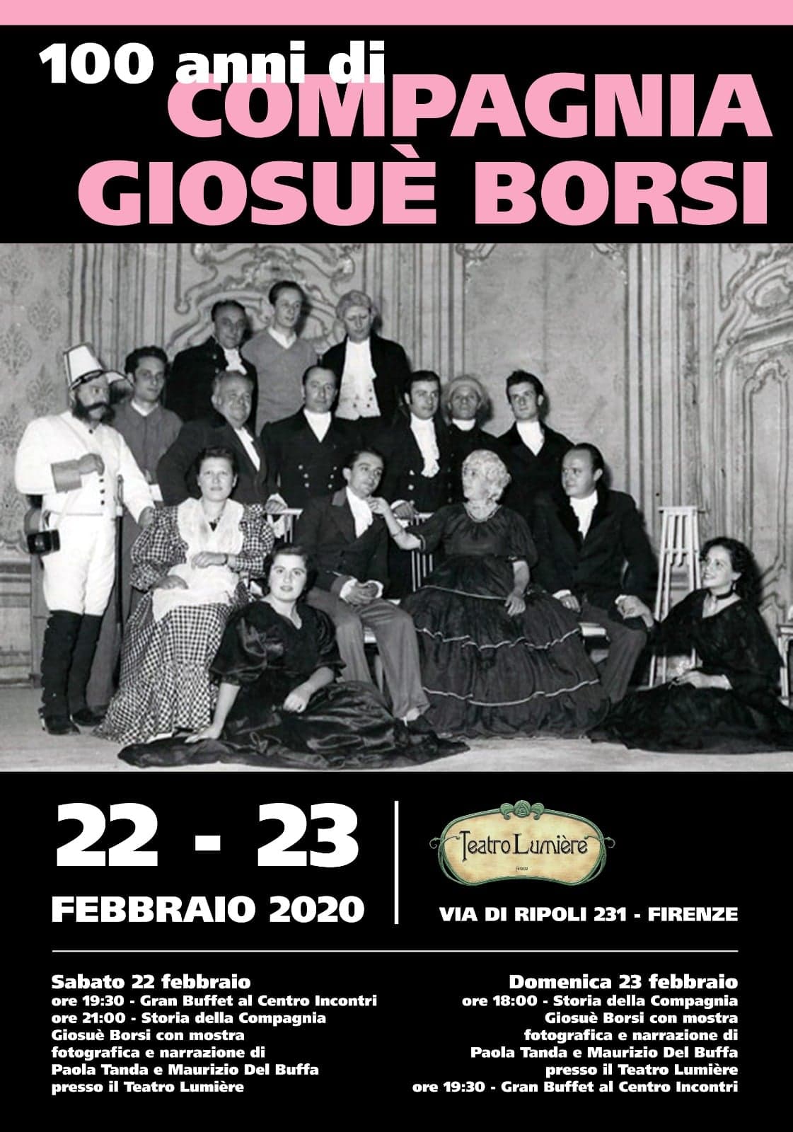 100 anni compagnia teatrale Giosuè Borsi