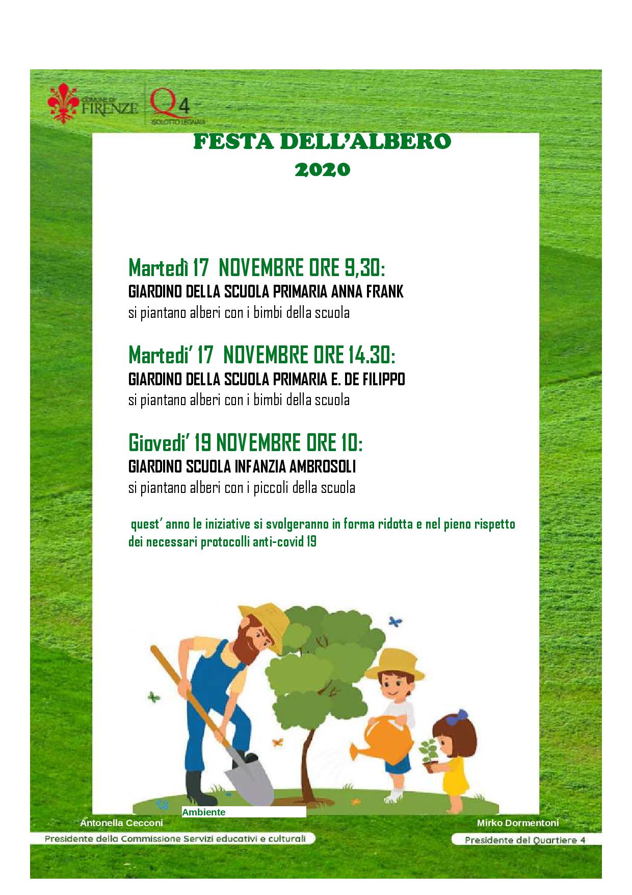 Festa dell'albero 2020 al Quartiere 4