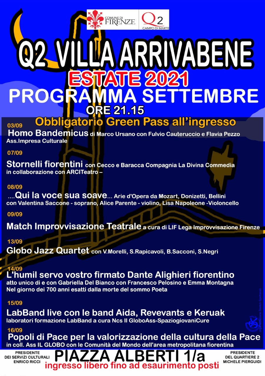 Spettacoli a settembre a Villa Arrivabene Q2 Spettacoli a settembre a Villa Arrivabene Q2