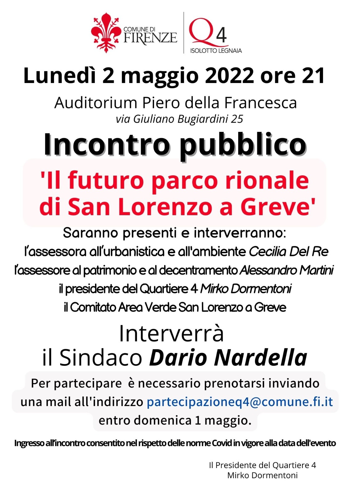 Il futuro del Parco rionale di San Lorenzo a Greve Il futuro del Parco rionale di San Lorenzo a Greve