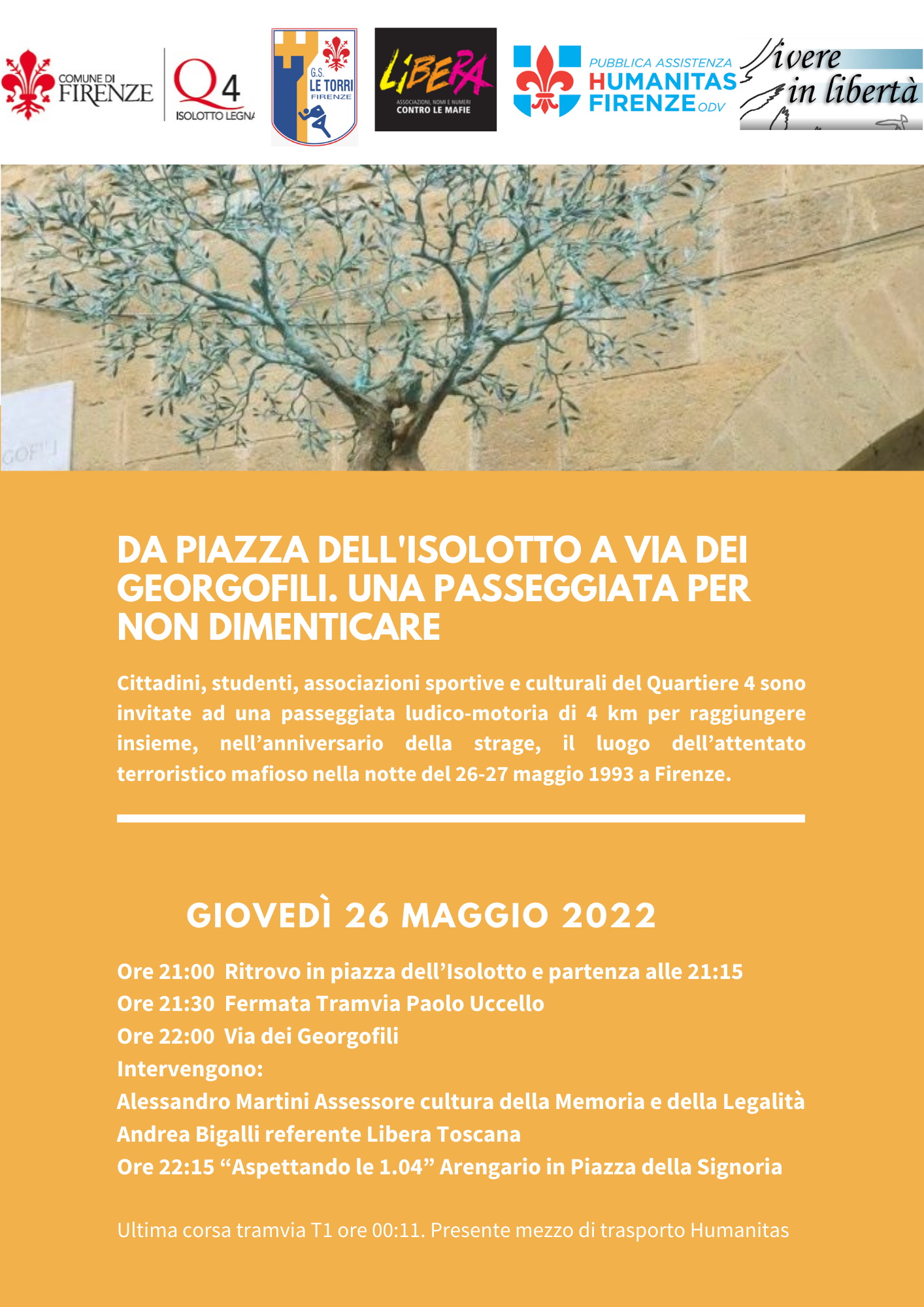 Da piazza dell'Isolotto a via dei Georgofili Da piazza dell'Isolotto a via dei Georgofili