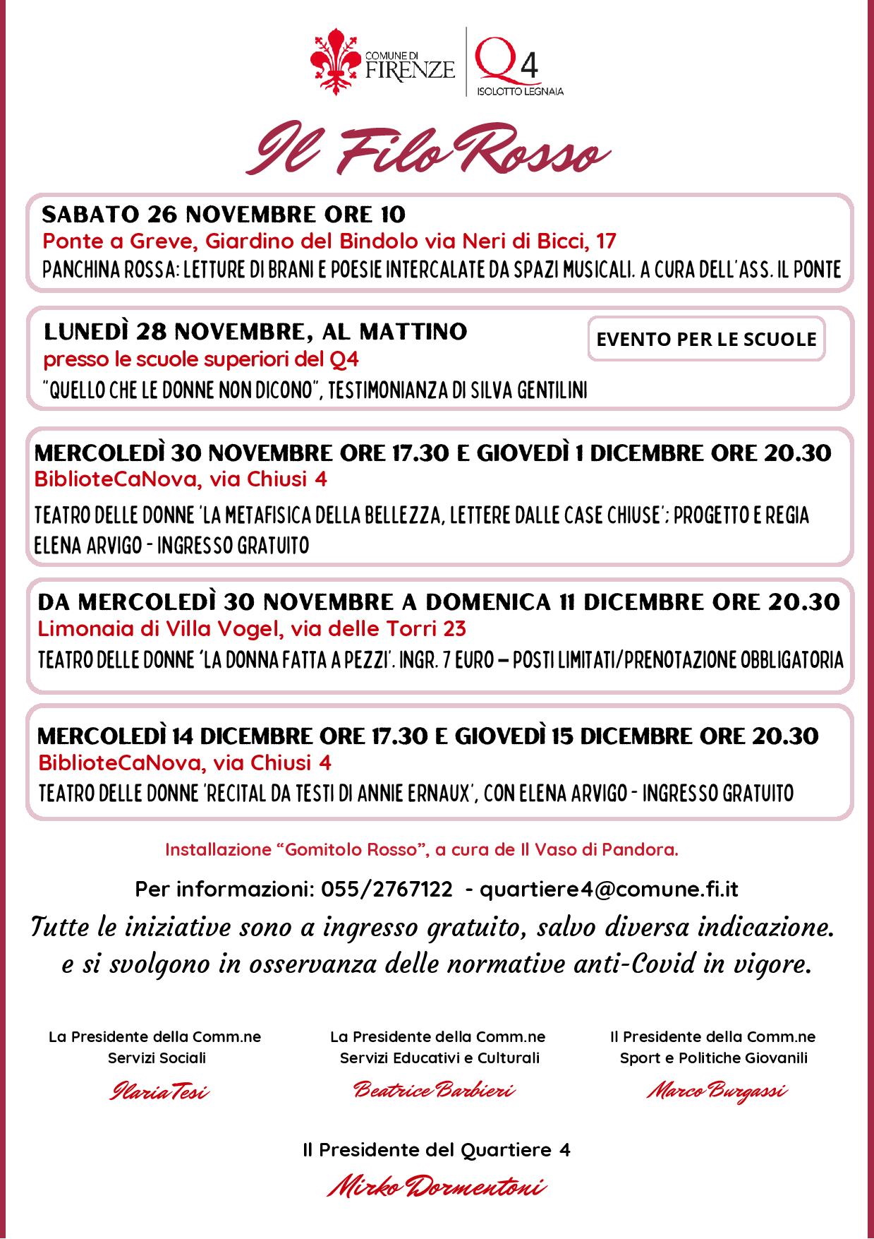 Un Filo Rosso contro la violenza sulle donne