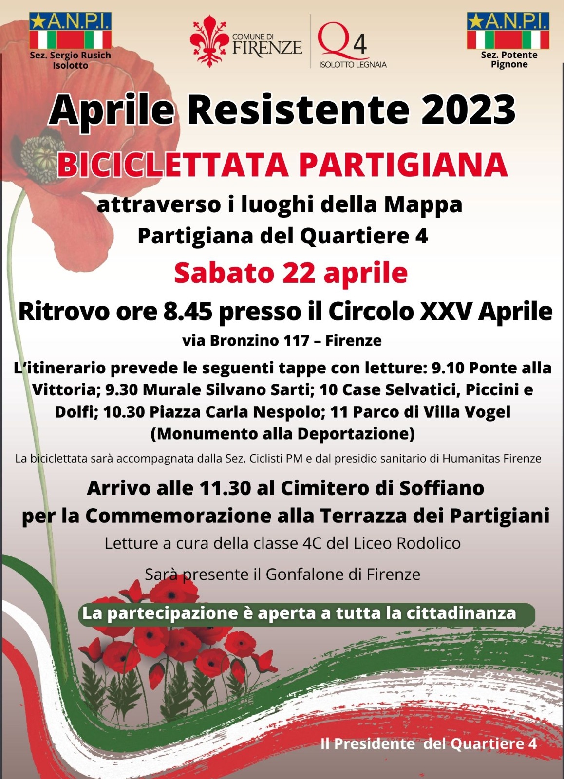 Biciclettata Partigiana al Quartiere 4 Biciclettata Partigiana al Quartiere 4