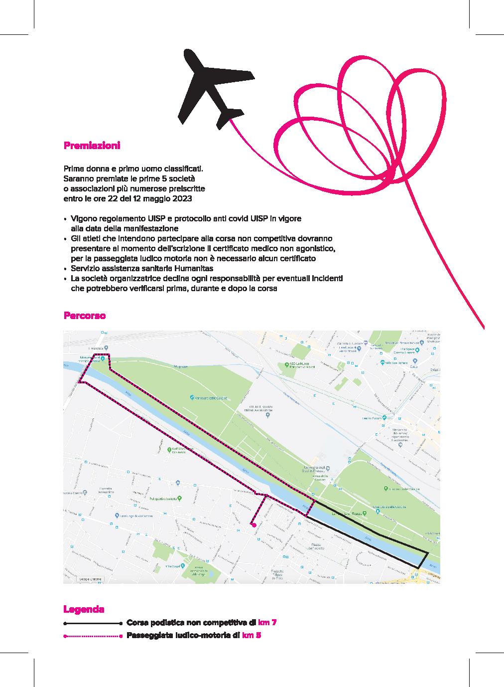 Percorso 6° edizione Corri per Michela 2023