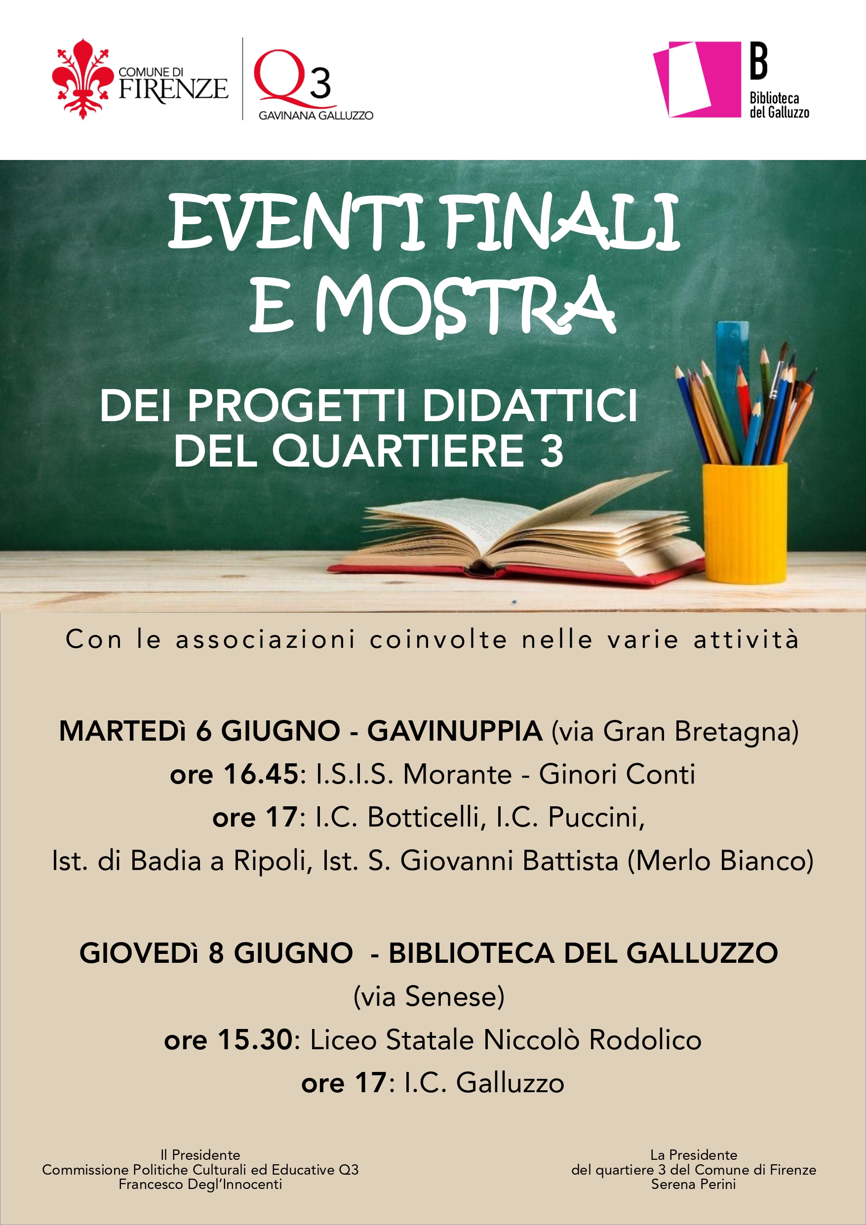 Progetti didattici al Quartiere 3 Progetti didattici al Quartiere 3