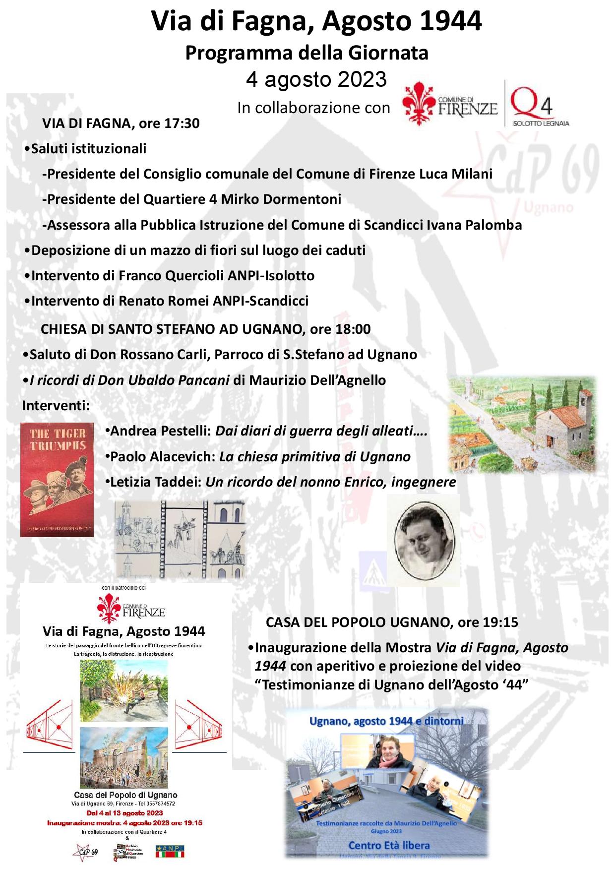 Via Fagna, 4 agosto Via Fagna, 4 agosto