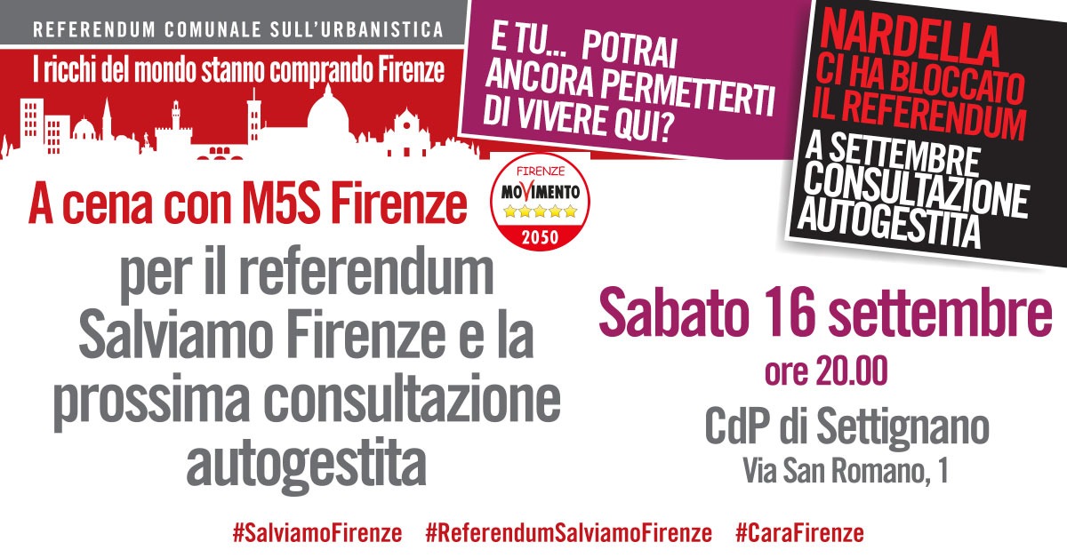 Cena Movimento 5 Stelle Cena Movimento 5 Stelle