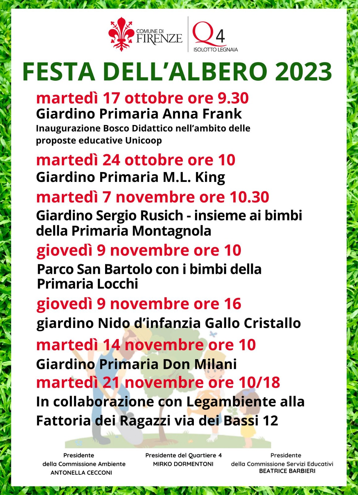 Festa dell'albero al Quartiere 4 Festa dell'albero al Quartiere 4
