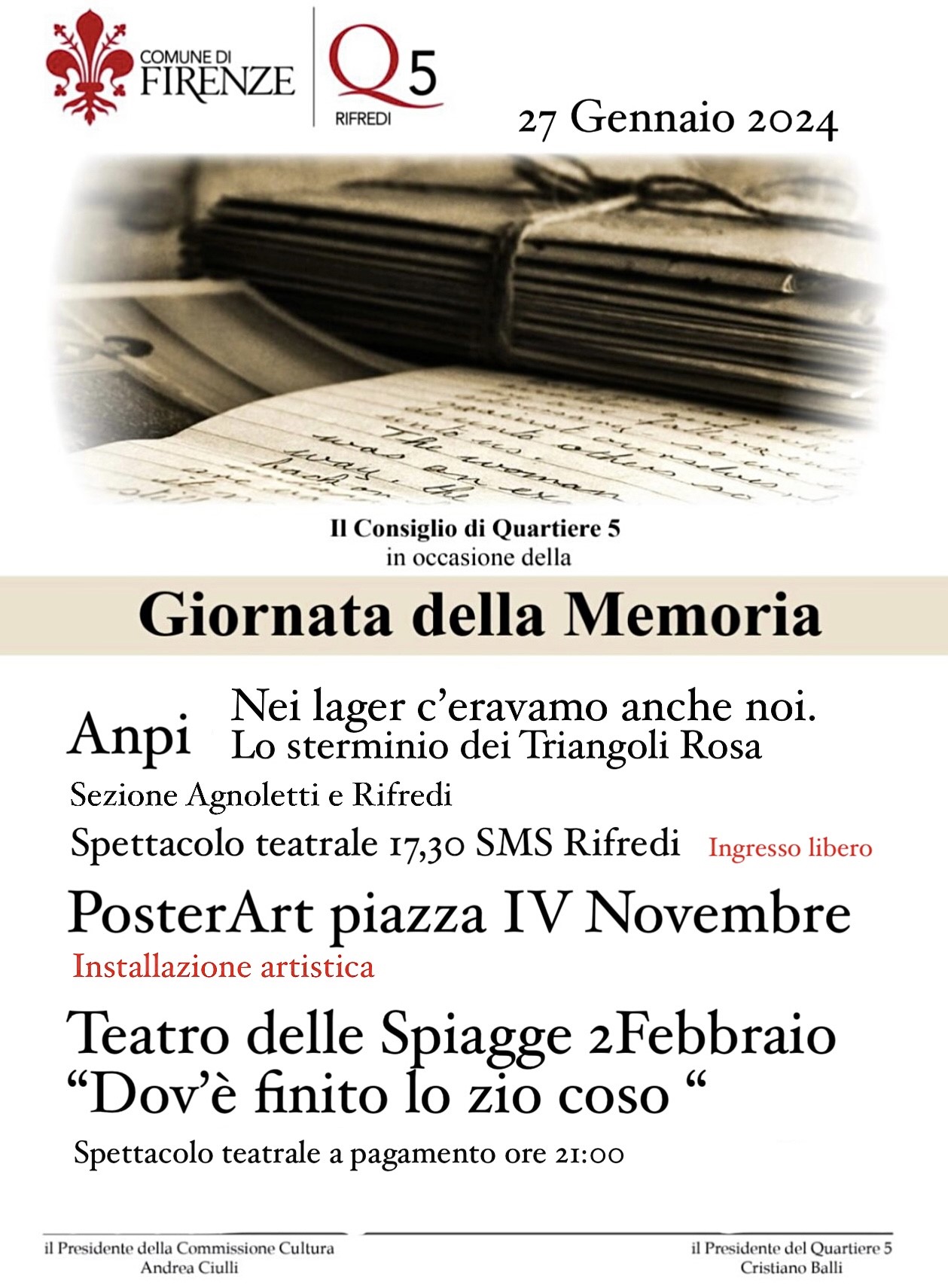 Giornata della Memoria al Quartiere 5