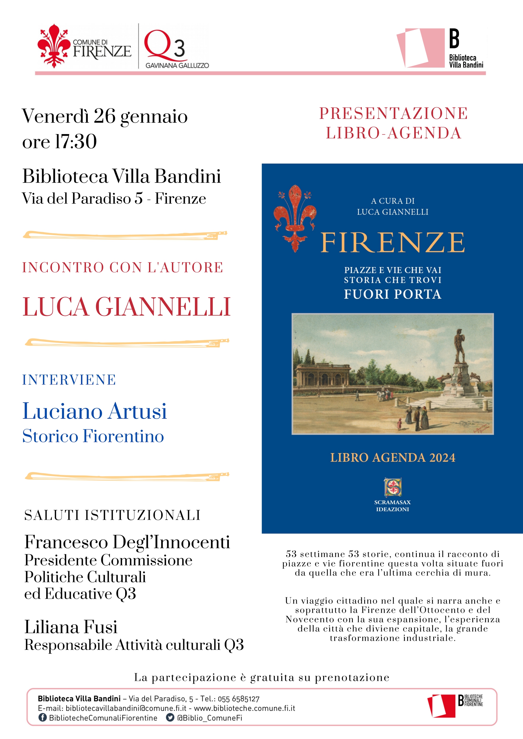 Presentazione Libro agenda 2024 al Quartiere 3